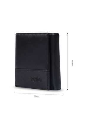 Billetera Para Hombre Saffiano Aqi Con RFID Blocker Negra