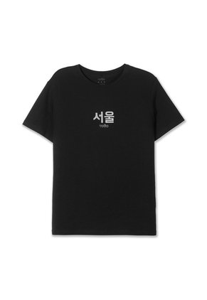 Camiseta Estampada Para Hombre Primen Manga Corta Negra