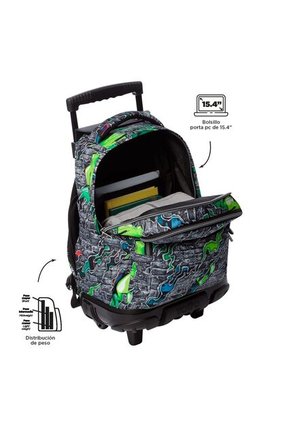 Morral Ruedas Niño Porta PC 15.4" Bomper Renglon Gris