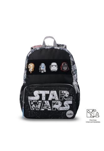 Morral Para Niño Star Wars Jedi Mediano Negro Totto