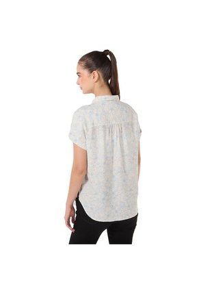 Camisa Manga Corta Lajas Para Mujer Blanca
