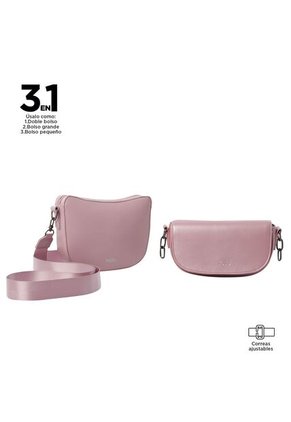 Set X 2 Bolsos Para Mujer Style Tipo Crossbody Pequeño Rosado