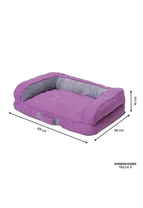 Cama Para Perros Acolchada Alina Morada Con Colchón Extraíble