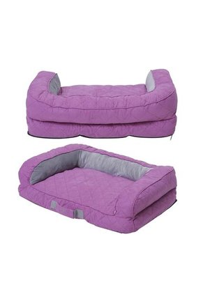 Cama Para Perros Acolchada Alina Morada Con Colchón Extraíble