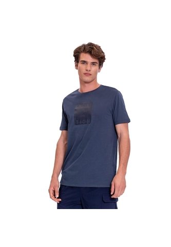 Camiseta Estampada Para Hombre Atena Manga Corta Azul Totto