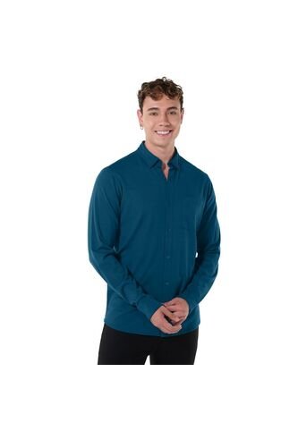 Camisa Manga Larga Pardo Para Hombre Azul Totto