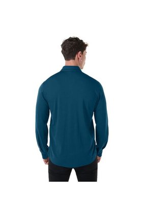 Camisa Manga Larga Pardo Para Hombre Azul