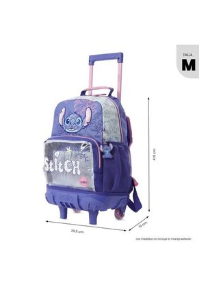 Maleta Para Niña Con Ruedas Stitch On The Beach Mediano Azul