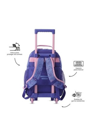 Maleta Para Niña Con Ruedas Stitch On The Beach Mediano Azul