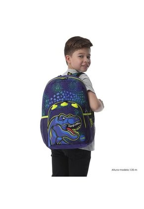 Morral Para Niño Dino Rock Grande Azul