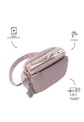 Bolso Pequeño Corneana 2.0 Rosado Porta Tableta 8" Crossbody