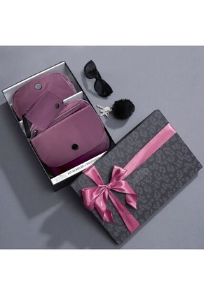 Kit De Regalo Corneana Bolso + Cosmetiquera + Monedero Rosado Rose