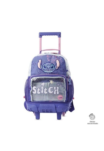 Maleta Para Niña Con Ruedas Stitch On The Beach Mediano Azul