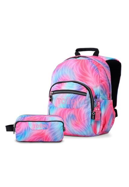 Combo Escolar Morral Tempera Y Cartuchera Agapec Con Glitter