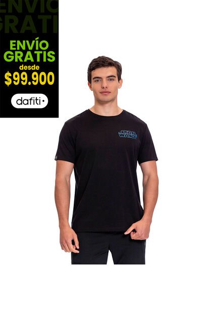 Camiseta Estampada Para Hombre Star Wars Dark Side Negra