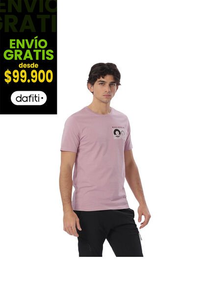 Camiseta Estampada Para Hombre Atena Manga Corta Rosada