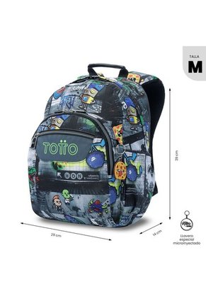 Morral Juvenil Porta PC 13" Gommas Negro