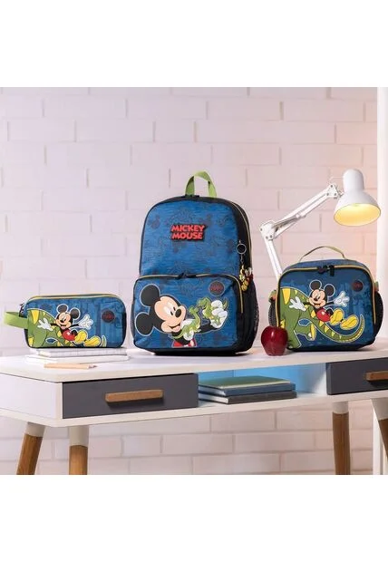 Combo Escolar Morral Mickey Mediano + Lonchera Y Cartuchera