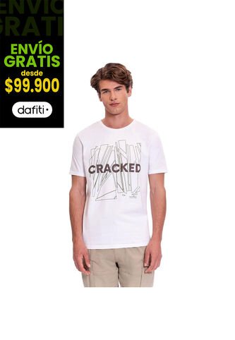 Camiseta Estampada Para Hombre Primen Blanca Totto