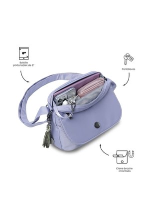 Bolso Para Mujer Porta Tableta 8" Corneana Morado