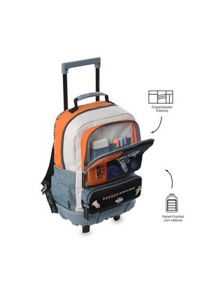 Maleta Para Niño Con Ruedas Gemini Mediano Naranja