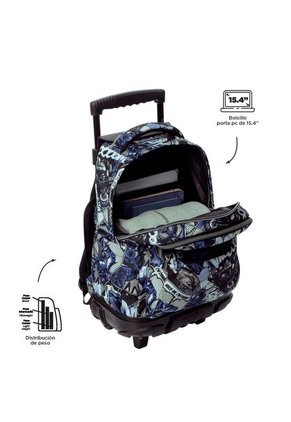 Morral Ruedas Niño Porta PC 15.4" Bomper Renglon Gris
