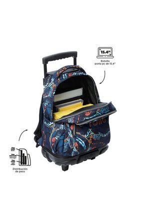 Morral Ruedas Niño Porta PC 15.4" Bomper Renglon Azul