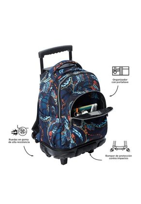 Morral Ruedas Niño Porta PC 15.4" Bomper Renglon Azul