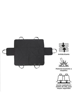 Protector De Carro Para Mascotas Silla Trasera Ride Negro
