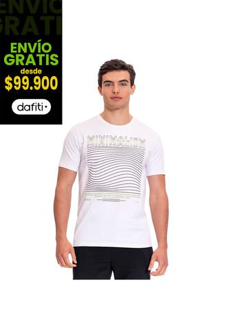 Camiseta Estampada Para Hombre Primen Blanca Totto
