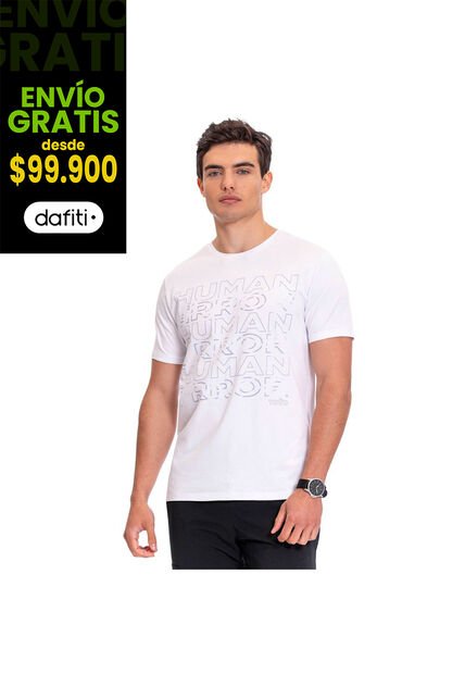 Camiseta Estampada Para Hombre Primen Blanca