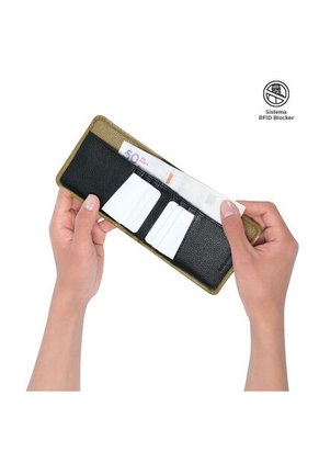 Billetera De Cuero Tooine Amarilla Pequeña