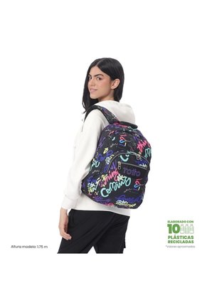 Morral Juvenil Urbano Porta PC 14" Acuarela Negro