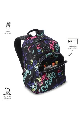 Morral Juvenil Urbano Porta PC 14" Acuarela Negro