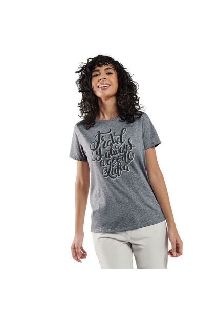 Camiseta Para Mujer Thinky Gris