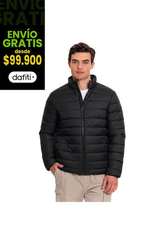 Chaqueta Acolchada Cuello Alto Coloro Negro Para Hombre Totto