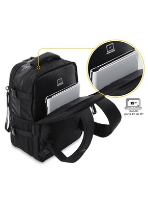 Morral Multifuncional De Viaje Mediano Trip Negro