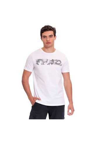 Camiseta Estampada Para Hombre Atena Manga Corta Blanca Totto