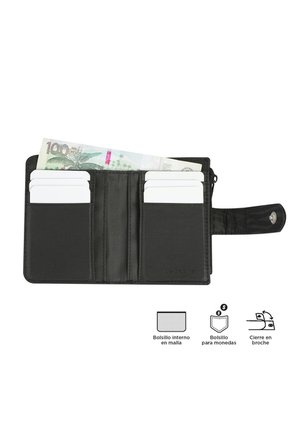 Billetera Texture Twi Con RFID Blocker Negra