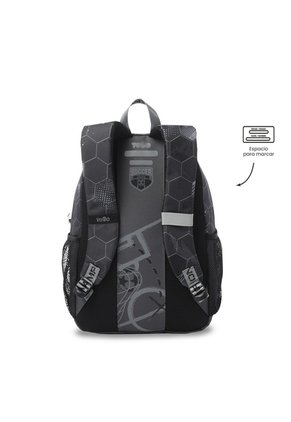 Morral Para Niño Champion Grande Gris Con Diseño De Fútbol