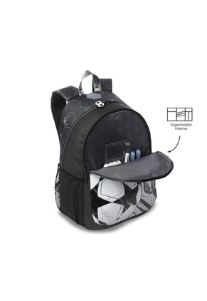 Morral Para Niño Champion Grande Gris Con Diseño De Fútbol