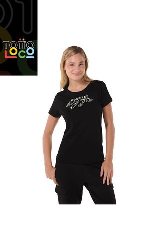 Camiseta Estampada Para Mujer Dusti Negra Totto