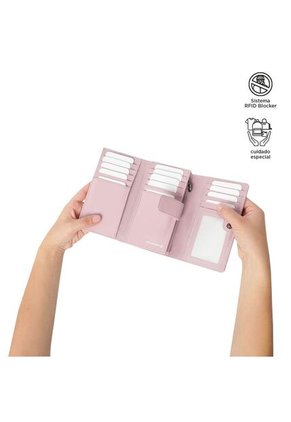 Billetera Style Don Con RFID Blocker Rosada