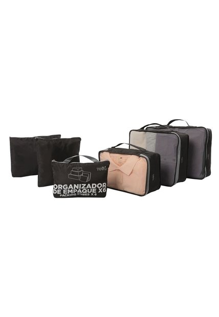 Organizador De Viaje Packing Cube X 6 Negro