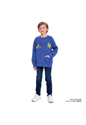 Buzo Cuello Redondo Para Niño Hércules Azul