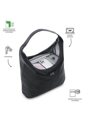 Shopping Bag Grande Para Mujer Smooth Porta PC 14" Negro