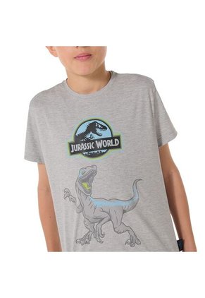 Camiseta Para Niño Jurassic World Gris