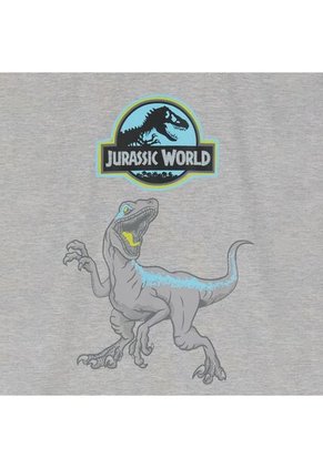 Camiseta Para Niño Jurassic World Gris