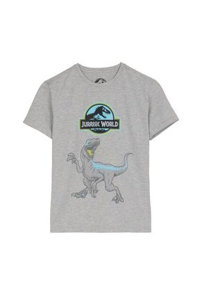 Camiseta Para Niño Jurassic World Gris