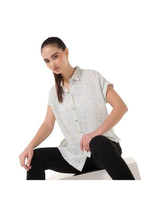 Camisa Manga Corta Lajas Para Mujer Blanca